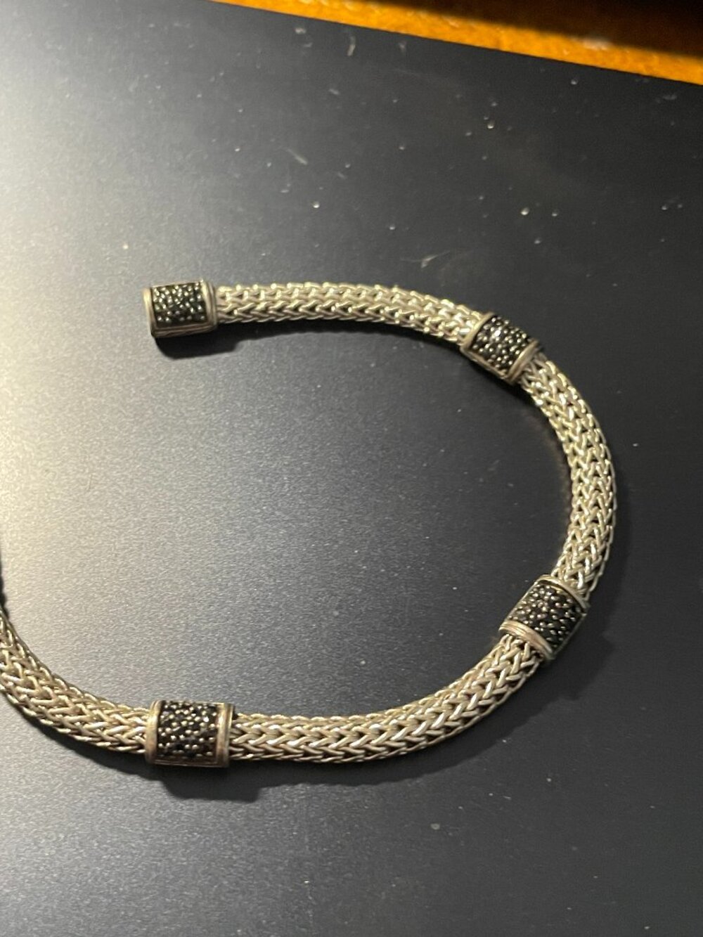 John Hardy 4 Station Bracelet Black Sapphire